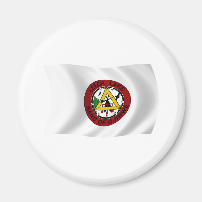 Leech Lake-reservationens flaggmagnet Magnet (Framsidan)