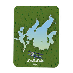 Leech sjö Travel karta Magnet