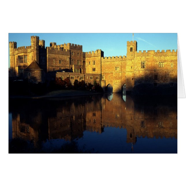 Leeds Castle, 1200-talet, normandiskt fäste och Hälsningskort (Framsidan Horizontal)