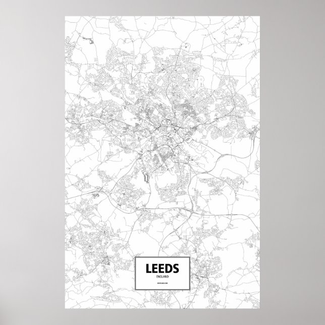 Leeds, England (svart på vitt) Poster (Framsidan)