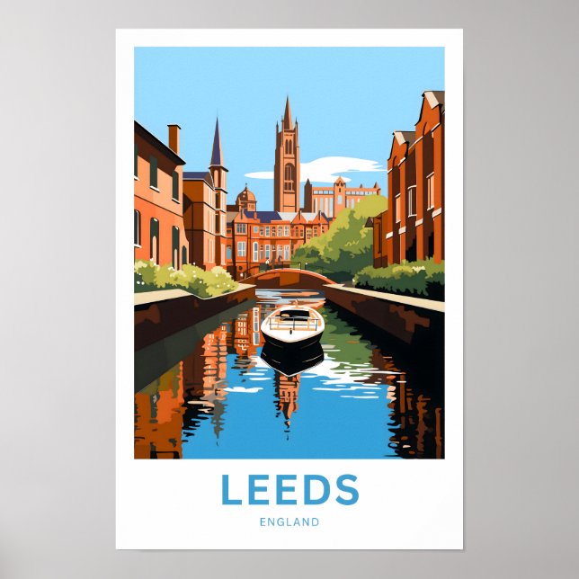 Leeds England Travel Print Poster (Framsidan)