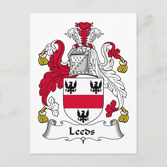 Leeds Family Crest Vykort (Framsida)