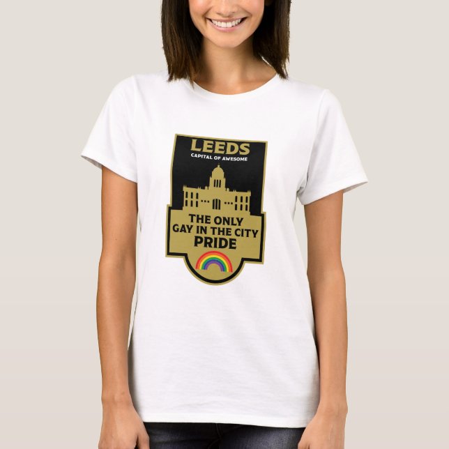 Leeds Gay pride - Leeds England HBT - T Shirt (Framsida)