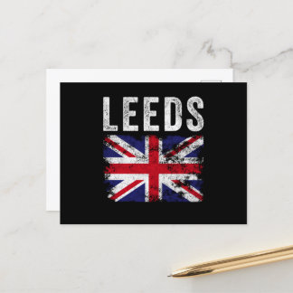 Leeds UK Flagga England Souvenir Vykort