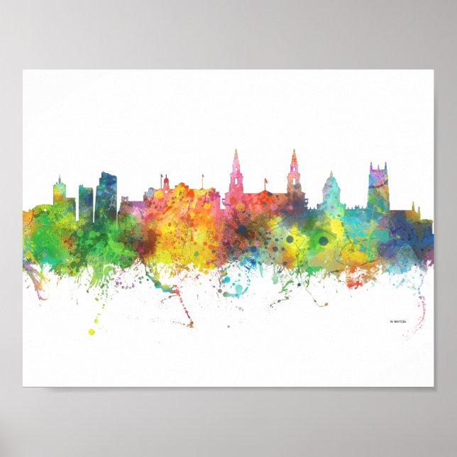 LEEDS, UK SKYLINE POSTER (Framsidan)