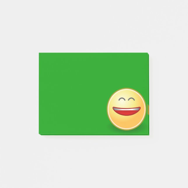 Leende ansikte på grön Post It-lapp Post-it Block (Framsida)