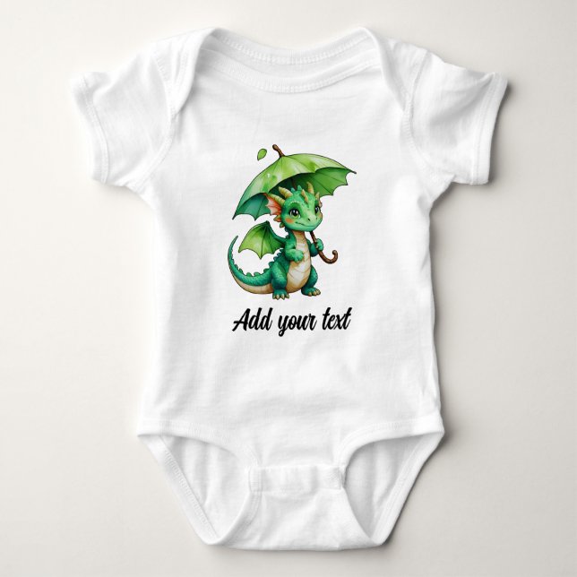 Leende Baby Drak Onesie T Shirt (Framsida)
