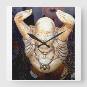 leende buddha klocka