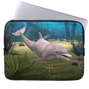 Leende delfin laptop sleeve