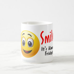 Leende - det är nästan fredagen! Mugg