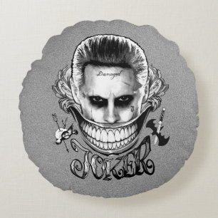 Leende för Joker för självmordSquad Rund Kudde