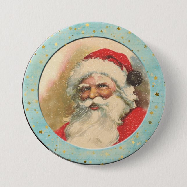 Leende gammaldags tomte  knapp (Framsida)