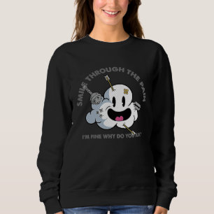 Leende Genom Smärtan Emo Sorgsen Brutet Hjärta Upp T Shirt