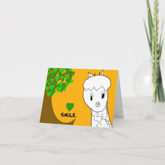 Leende! Giraff Notecard Kort
