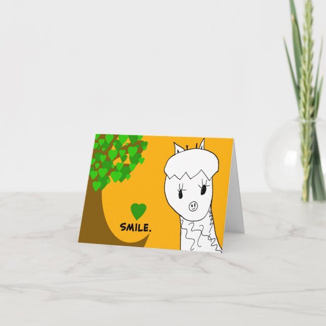 Leende! Giraff Notecard Kort (Framsida)