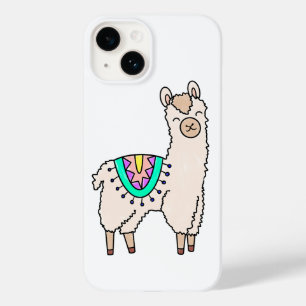 leende glad lama alpaca tecknad djur teckning