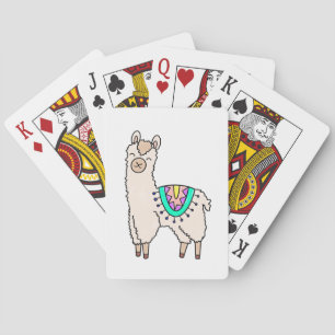 leende glad lama alpacka tecknad djur teckning casinokort