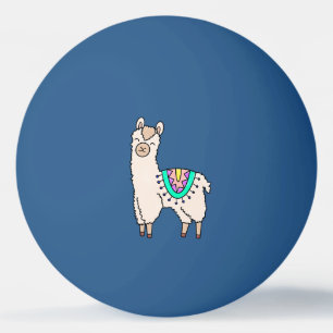 leende glad lama alpacka tecknad djur teckning pingisboll