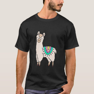 leende glad lama alpacka tecknad djur teckning t shirt