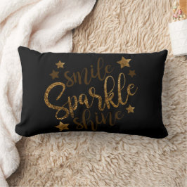 Leende Glitter Glans Guld Glitter Lumbarkudde
