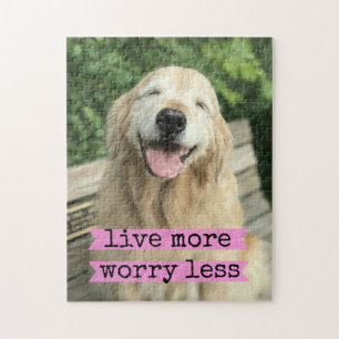 Leende Golden Retriever Hund lever ännu mer oroand Pussel