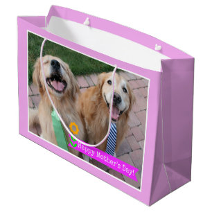 Leende Golden Retrivers Wearing Ties Mors dag