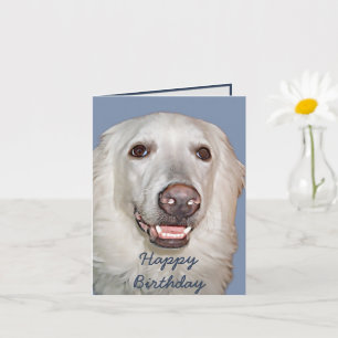 Leende Great Pyrenees hund födelsedag Kort