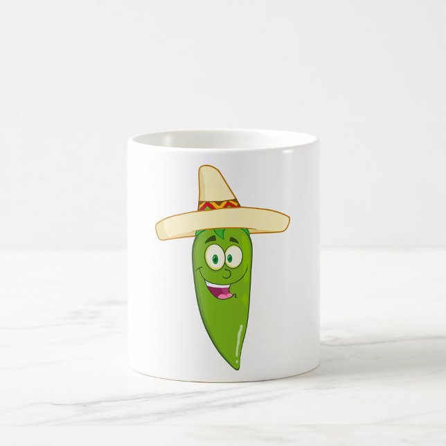 Leende Grön Chilipeppar Kaffemugg (Skapare uppladdad)