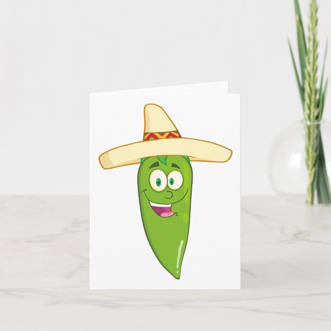 Leende Grön Chilipeppar Kort (Skapare uppladdad)