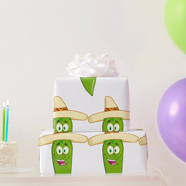 Leende Grön Chilipeppar Presentpapper (Skapare uppladdad)