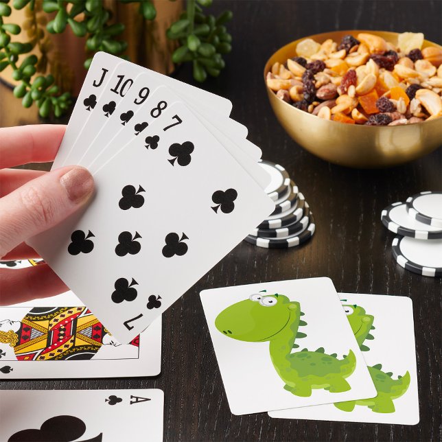 Leende Grön Dino Casinokort (Skapare uppladdad)