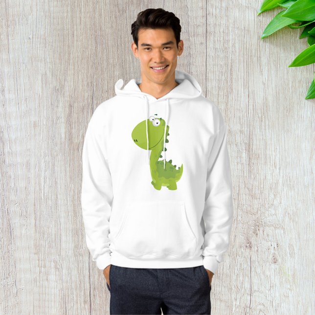 Leende Grön Dino Hoodie (Skapare uppladdad)