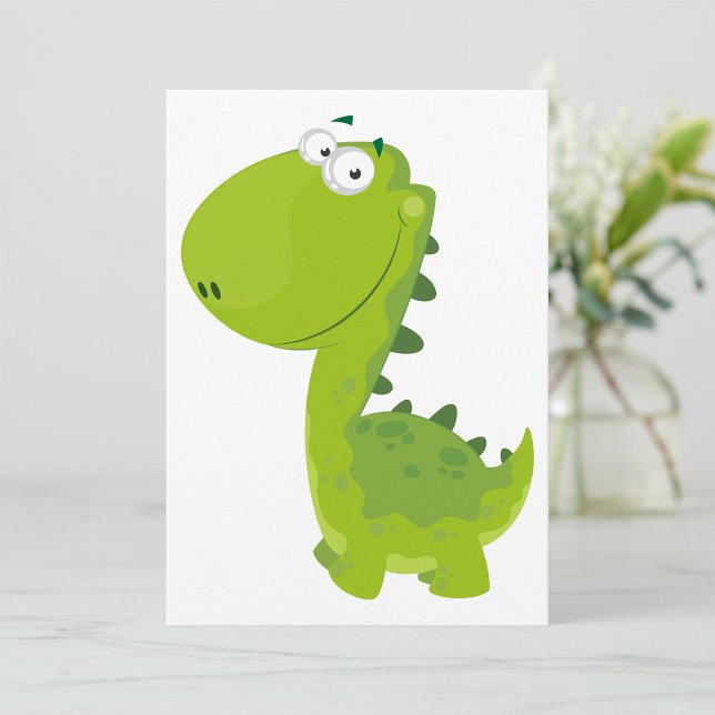 Leende Grön Dino Inbjudningar (Skapare uppladdad)