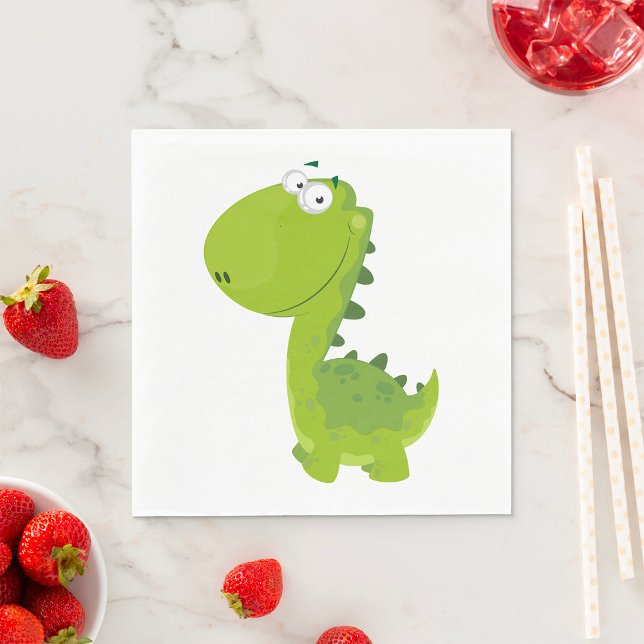 Leende Grön Dino Pappersservett (Skapare uppladdad)