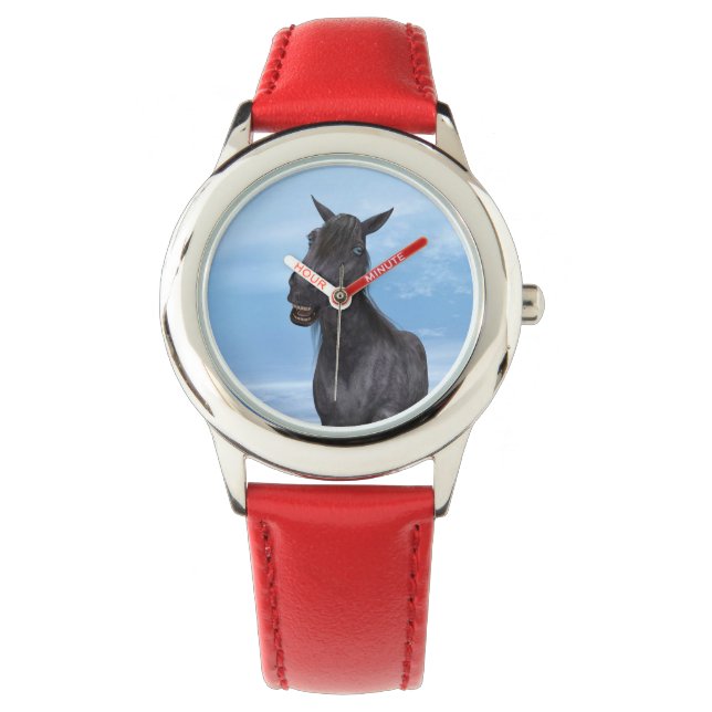 Leende häst armbandsur (Framsida)