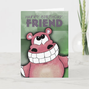Leende hippo-Birthday Kort