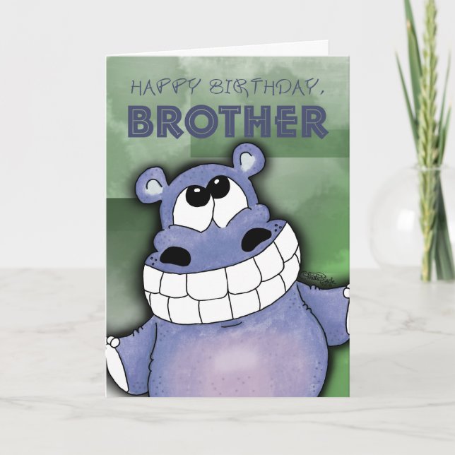 Leende hippo-Birthday Kort (Framsida)