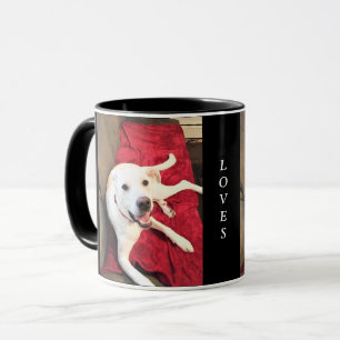 Leende Hund Red and Black Valentine Day Kärlek Mugg