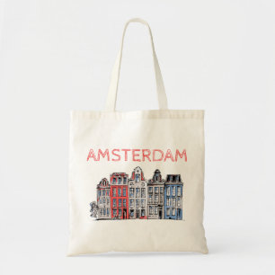 Leende hus i Amsterdam Tygkasse