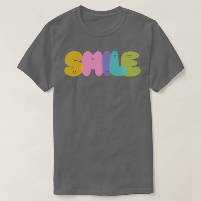 leende i olika variationer färg i enkel typ t shirt (Design framsida)