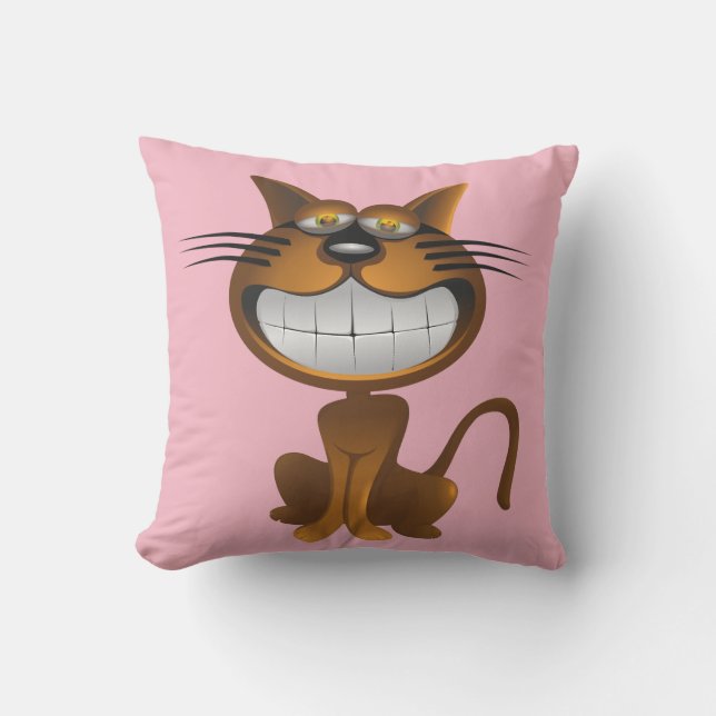 Leende Katt Rosa Kuddar (Framsida)