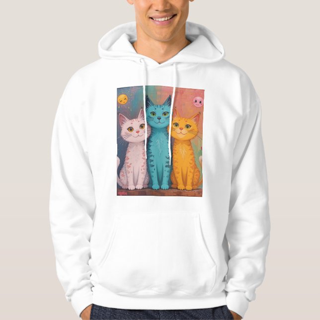 leende katter hoodie (Framsida)