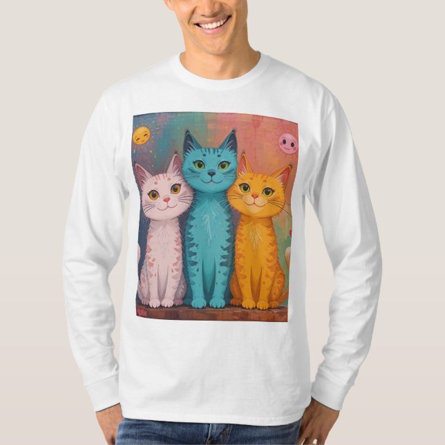 leende katter t shirt (Framsida)