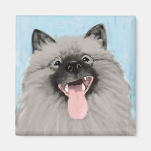 Leende Keeshond Magnet