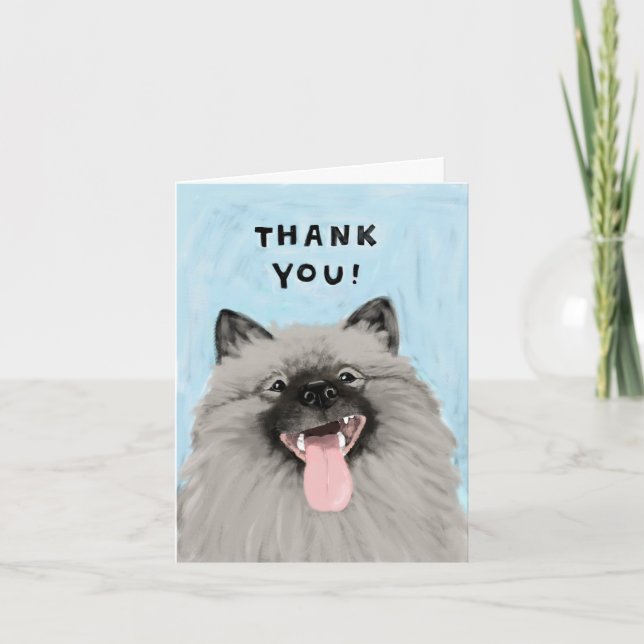 Leende Keeshond Tack Kort (Framsida)