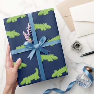 Leende Krokodiler Mönster Presentpapper