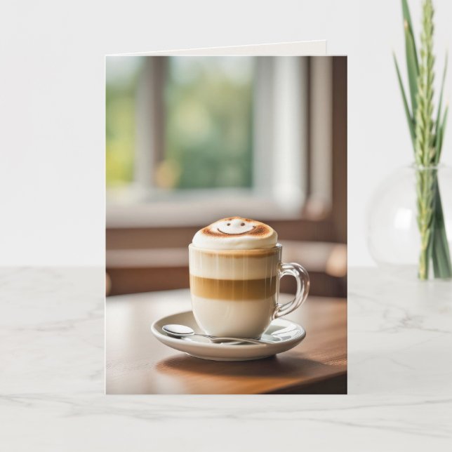 Leende latte för födelsedag kort (Framsida)