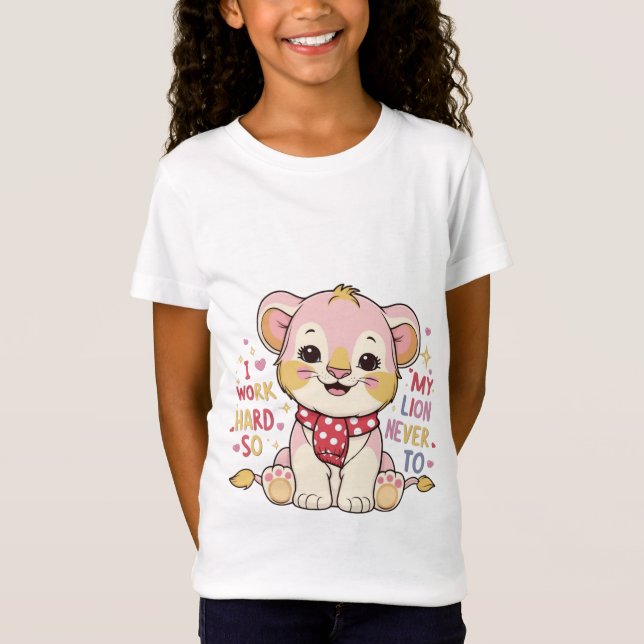 Leende Lejona Unge - Cute Lycklig Baby Lejon T-Shi T Shirt (Framsida)