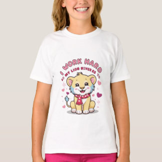 Leende Lejona Unge - Cute Lycklig Baby Lejon T-Shi T Shirt