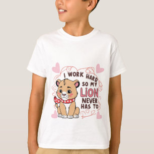 Leende Lejona Unge - Cute Lycklig Baby Lejon T-Shi T Shirt